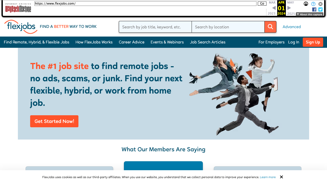 FlexJobs Homepage Screenshot 2026 - Showing verified job listings